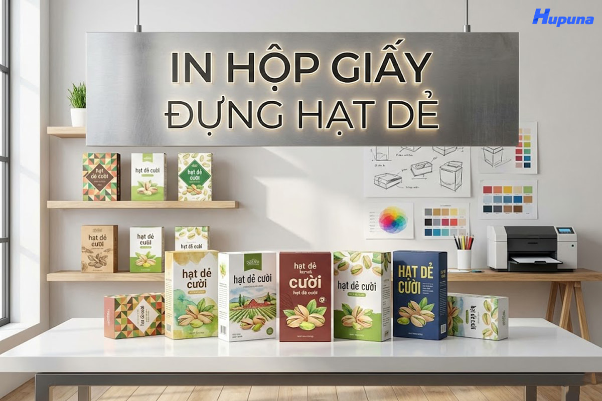 In hộp giấy đựng hạt dẻ