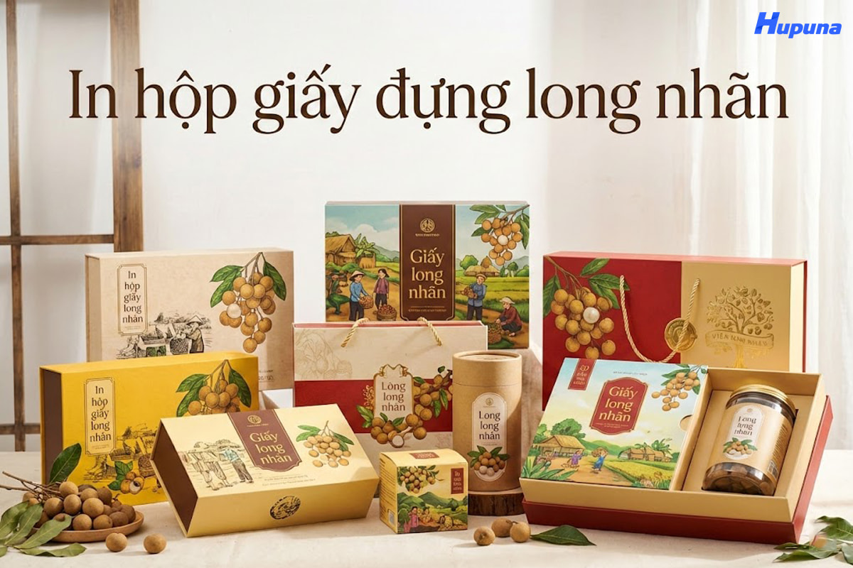 In hộp giấy đựng long nhãn