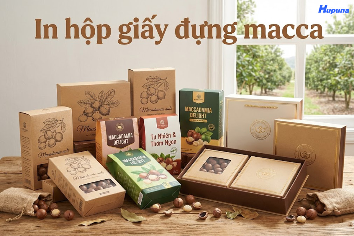In hộp giấy đựng macca