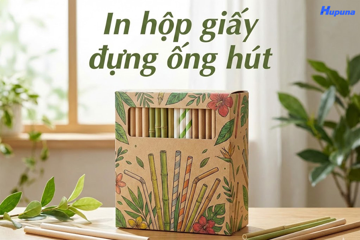 In hộp giấy đựng ống hút