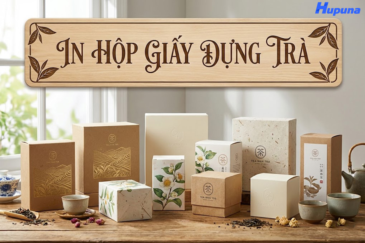 In hộp giấy đựng trà