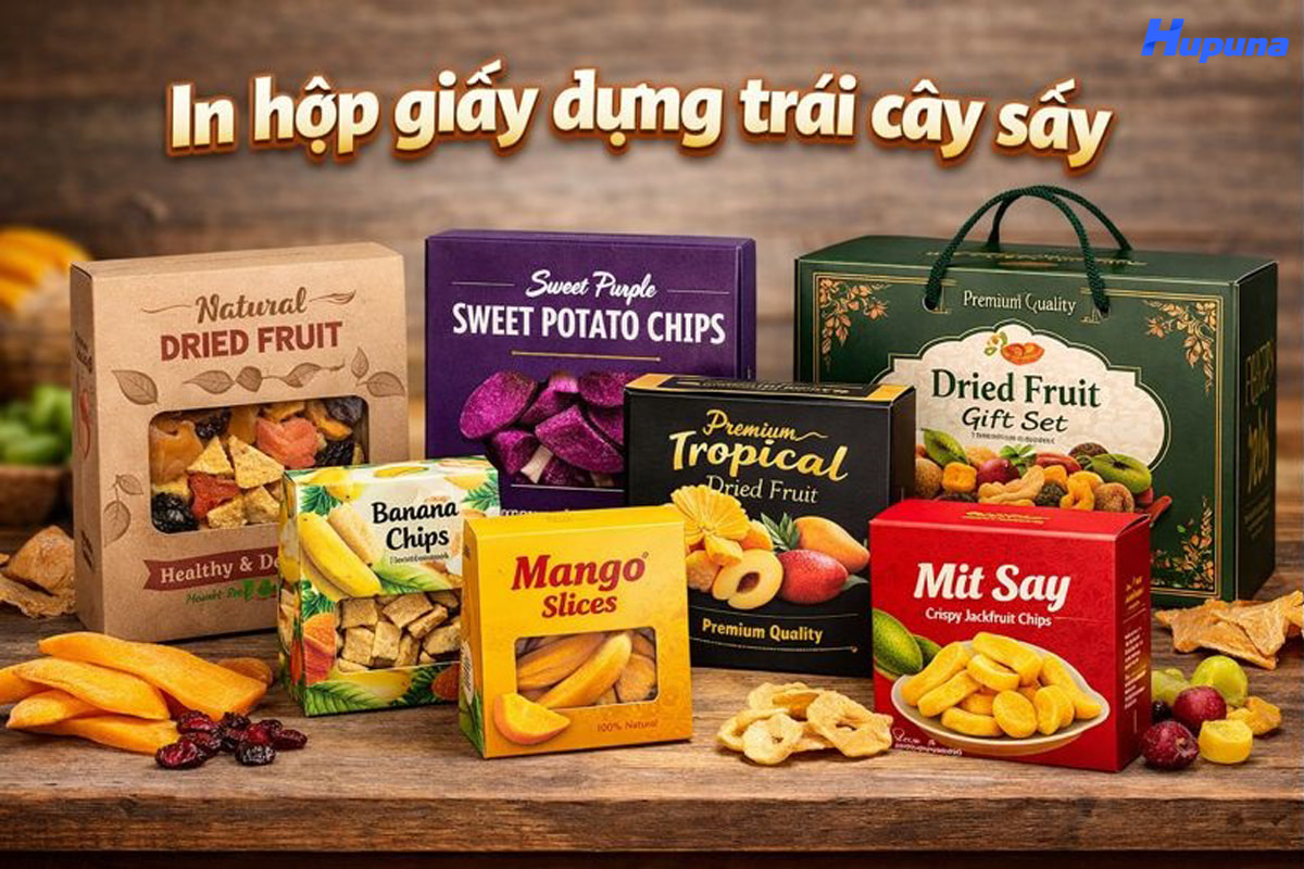 In hộp giấy đựng trái cây sấy