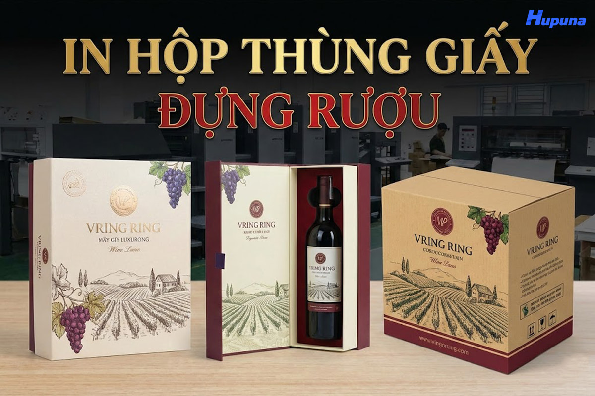 In hộp thùng giấy đựng rượu