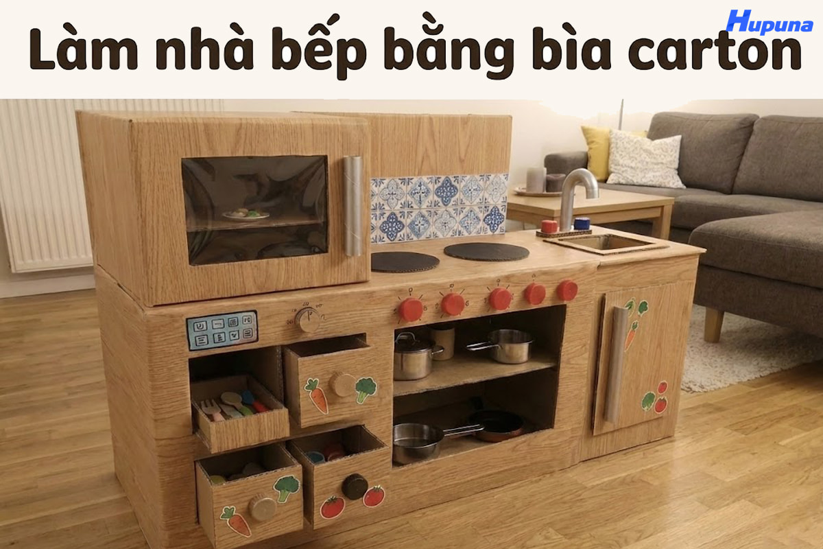 Hướng dẫn làm nhà bếp bằng bìa carton cực sáng tạo tại nhà