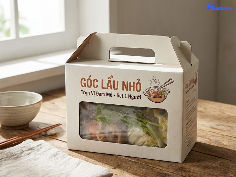 Mẫu hộp giấy đựng lẩu cho set 1 người
