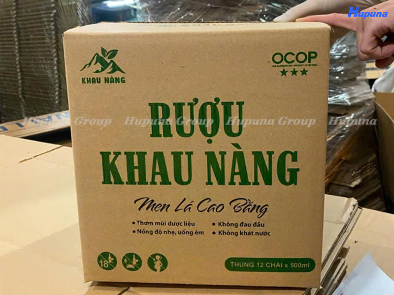 Thùng carton đựng rượu Khau Nàng do Hupuna sản xuất