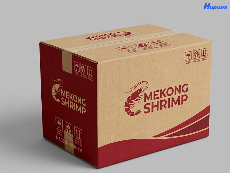 Hộp carton sóng bánh phồng tôm MEKONG SHRIMP