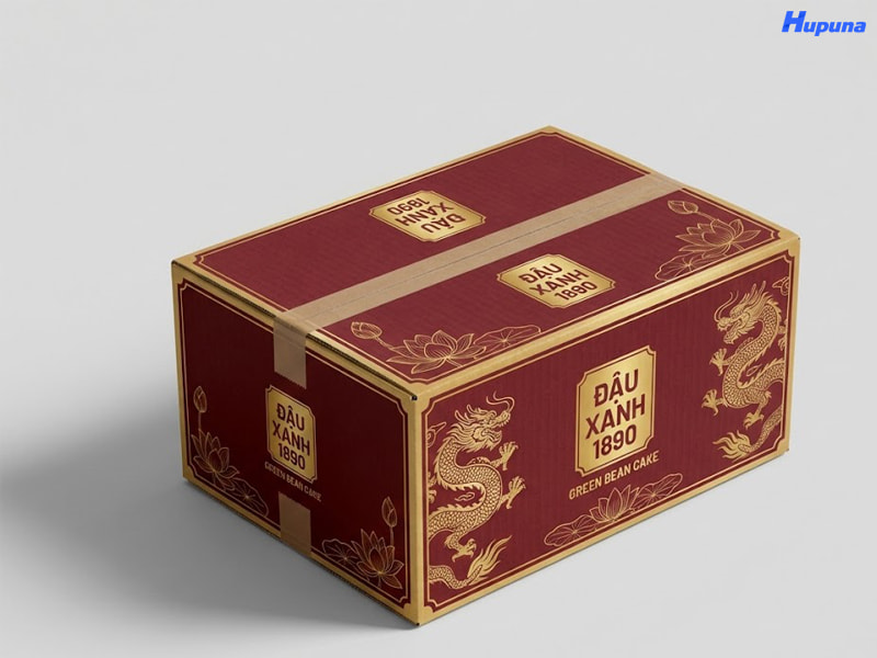 Hộp carton sóng bồi offset của thương hiệu ĐẬU XANH 1890