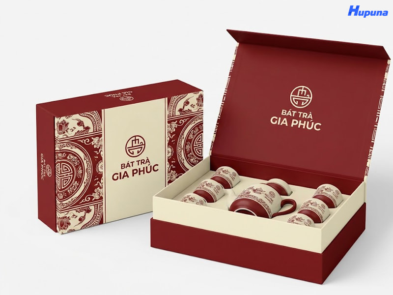 Hộp đựng ấm chén Bát Trà Gia Phúc do Hupuna sản xuất