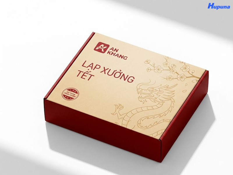 Hộp giấy đựng lạp xưởng của thương hiệu An Khang