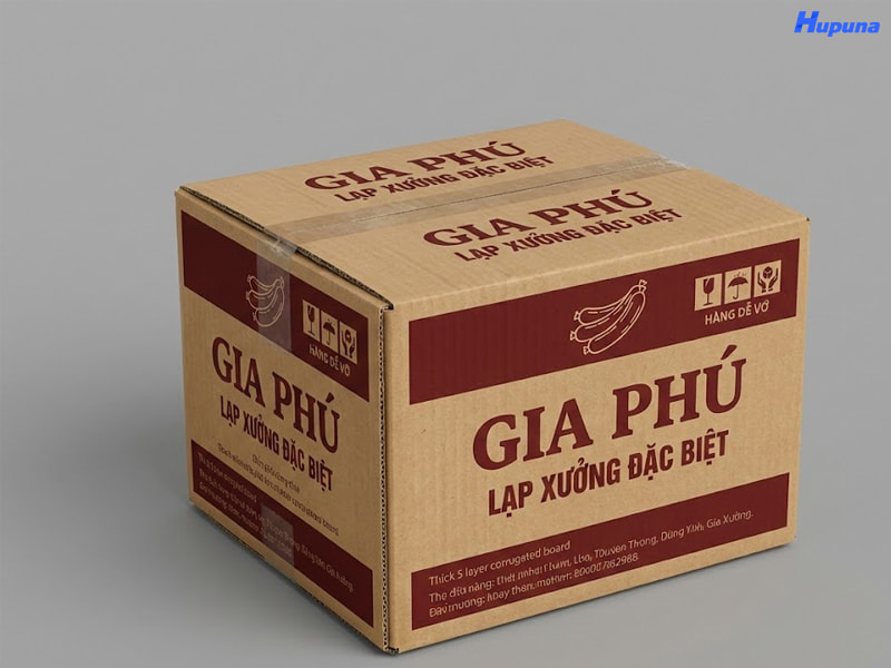 Hộp giấy đựng lạp xưởng vận chuyển của Gia Phú