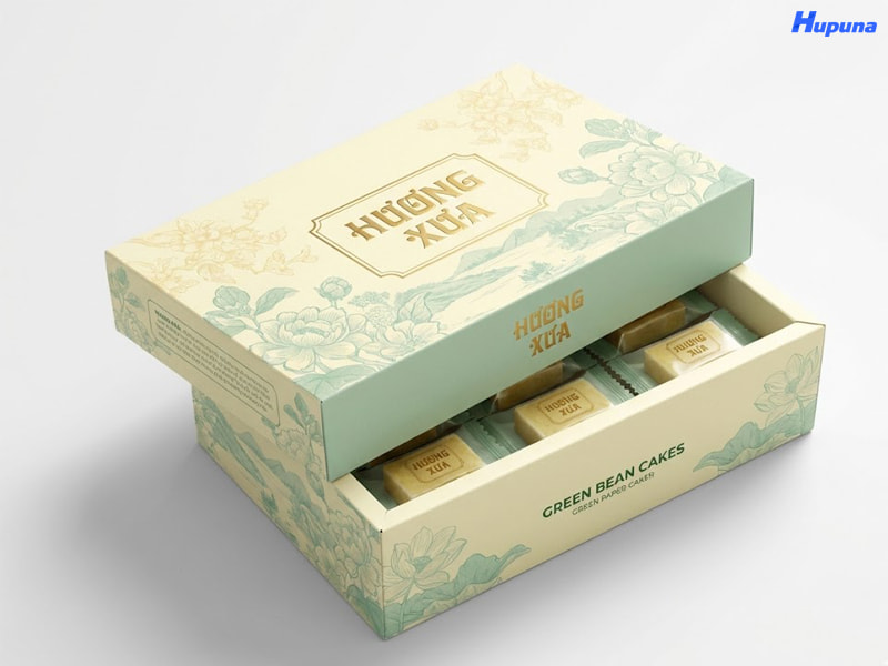 Hộp giấy mềm bánh đậu xanh của thương hiệu Hương Việt