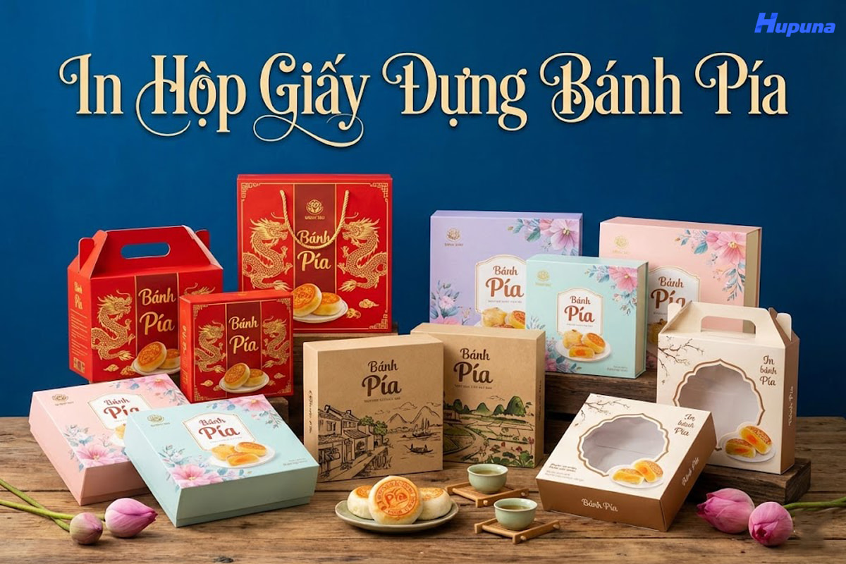 In hộp giấy đựng bánh pía