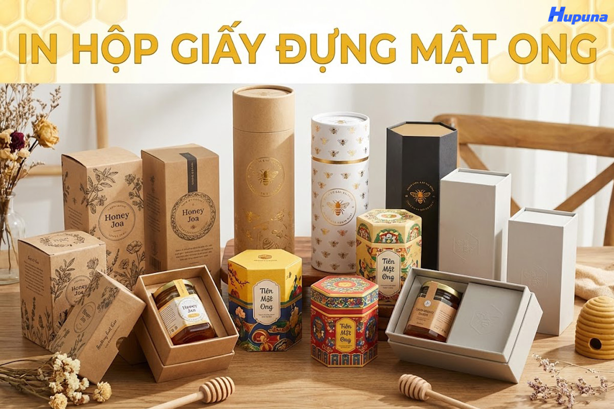 In hộp giấy đựng mật ong
