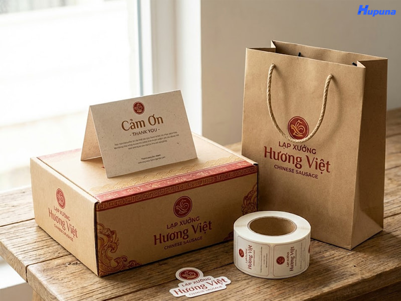 Trọn bộ bao bì đựng lạp xưởng chuyên nghiệp