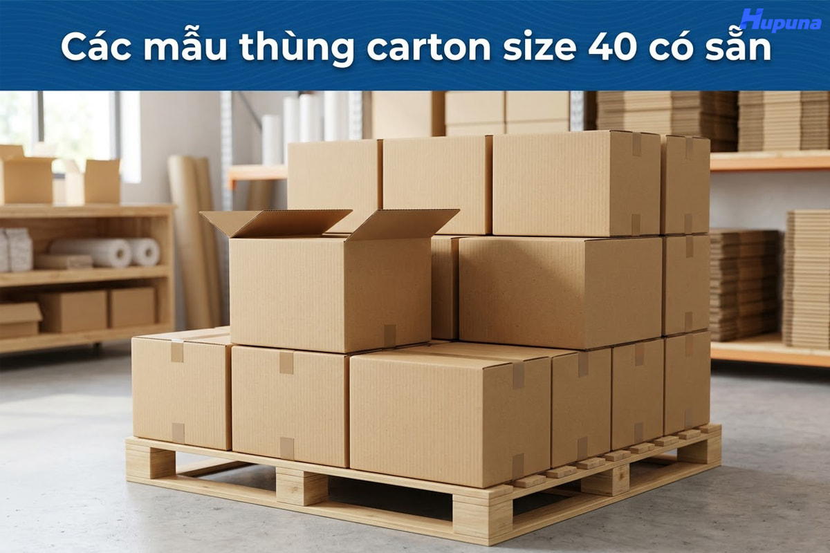 Các mẫu thùng carton size 40 có sẵn