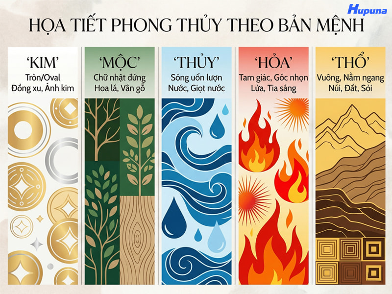 Cách chọn hoạt tiết phong thủy trong bao bì theo bản mệnh