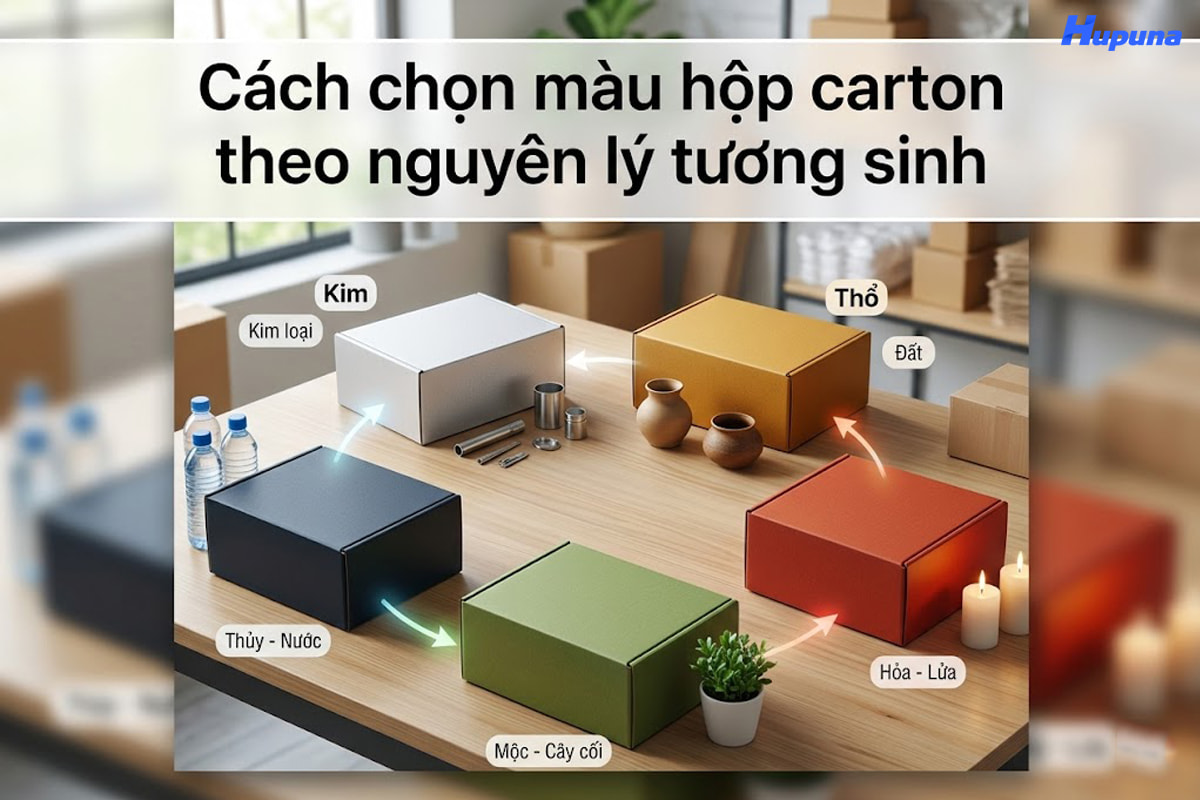Cách chọn màu hộp carton theo nguyên lý tương sinh
