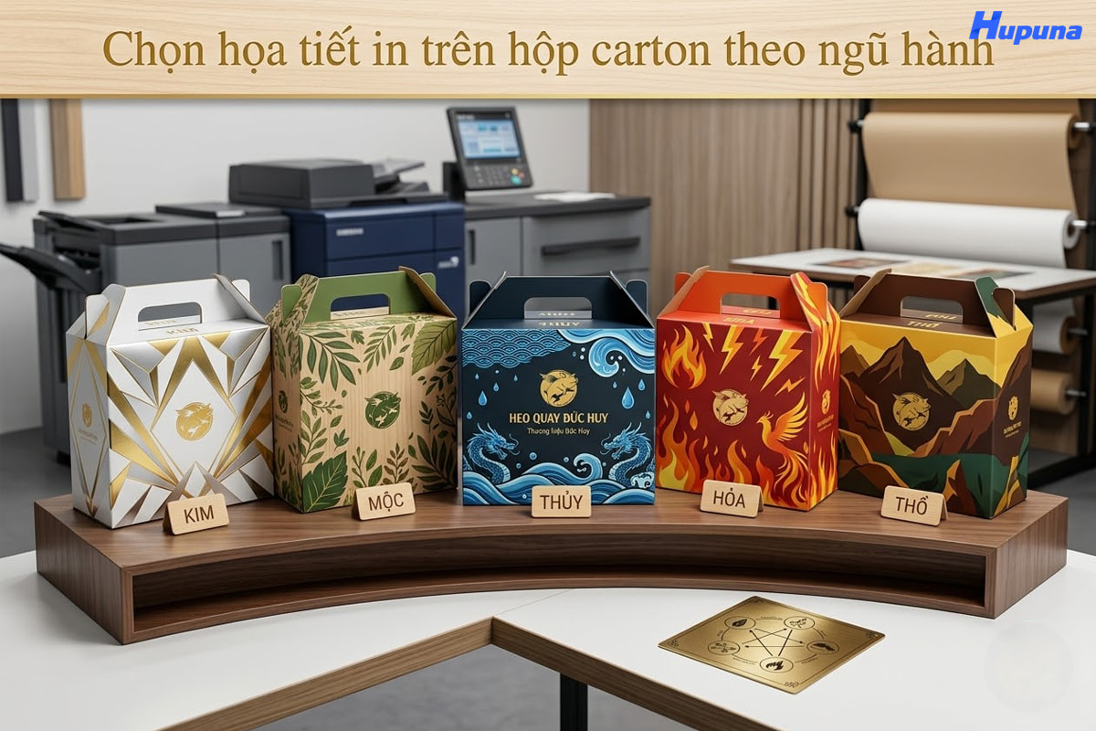 Chọn họa tiết in trên hộp carton theo ngũ hành