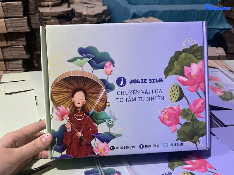 Hộp carton đựng vải lụa tơ tằm tự nhiên