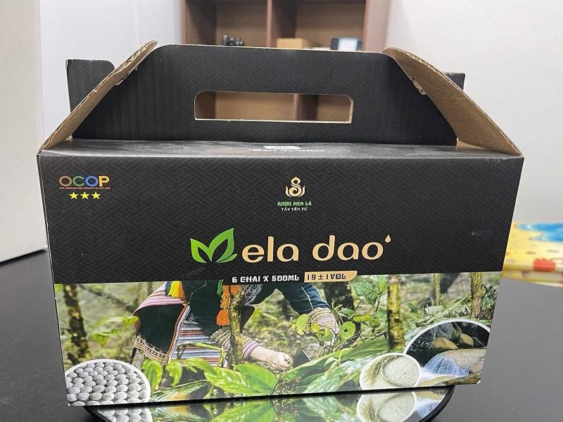 Hộp carton quai xách đựng rượu Mela dao