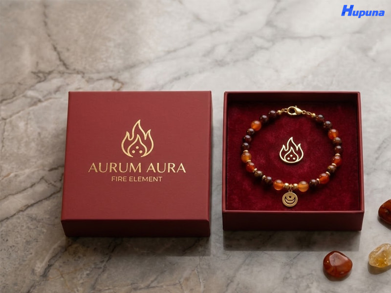 Hộp đựng vòng phong thủy của thương hiệu Aurum Aura mệnh hỏa