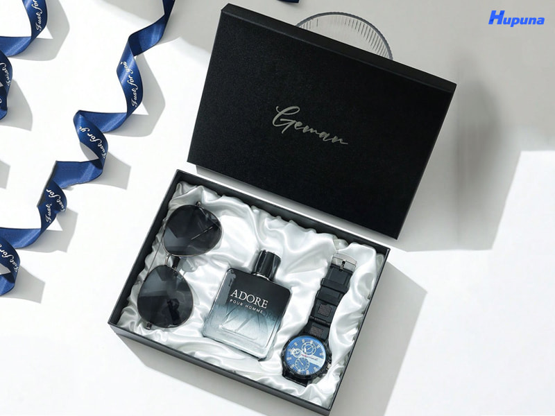 Hộp nam châm lót lụa đựng set quà quý ông