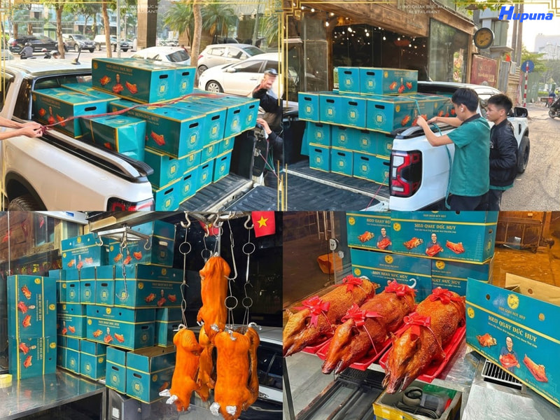 Hupuna đồng hành cùng Đức Huy sản xuất thùng đựng heo quay