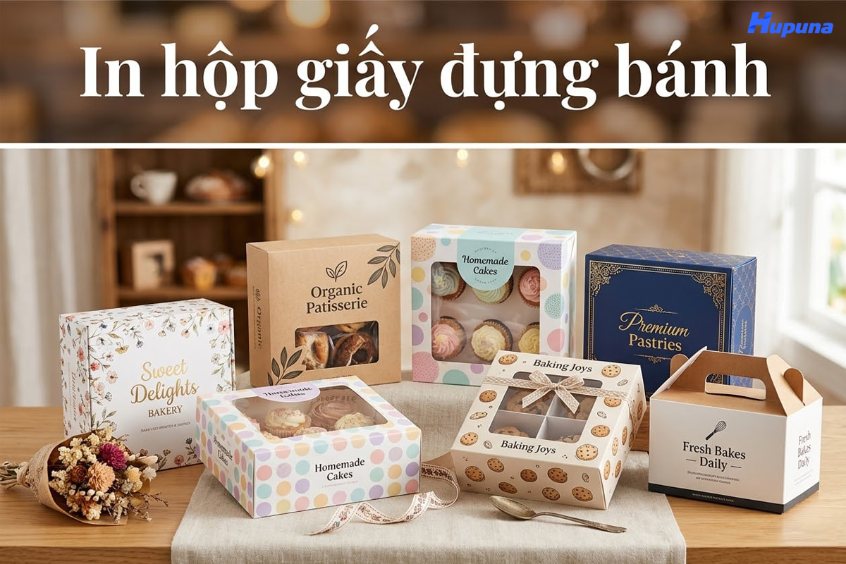 In hộp giấy đựng bánh