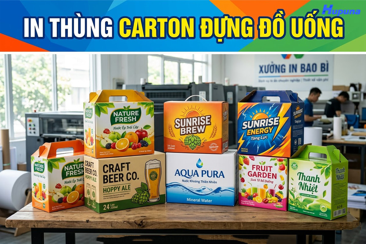 In thùng carton đựng đồ uống