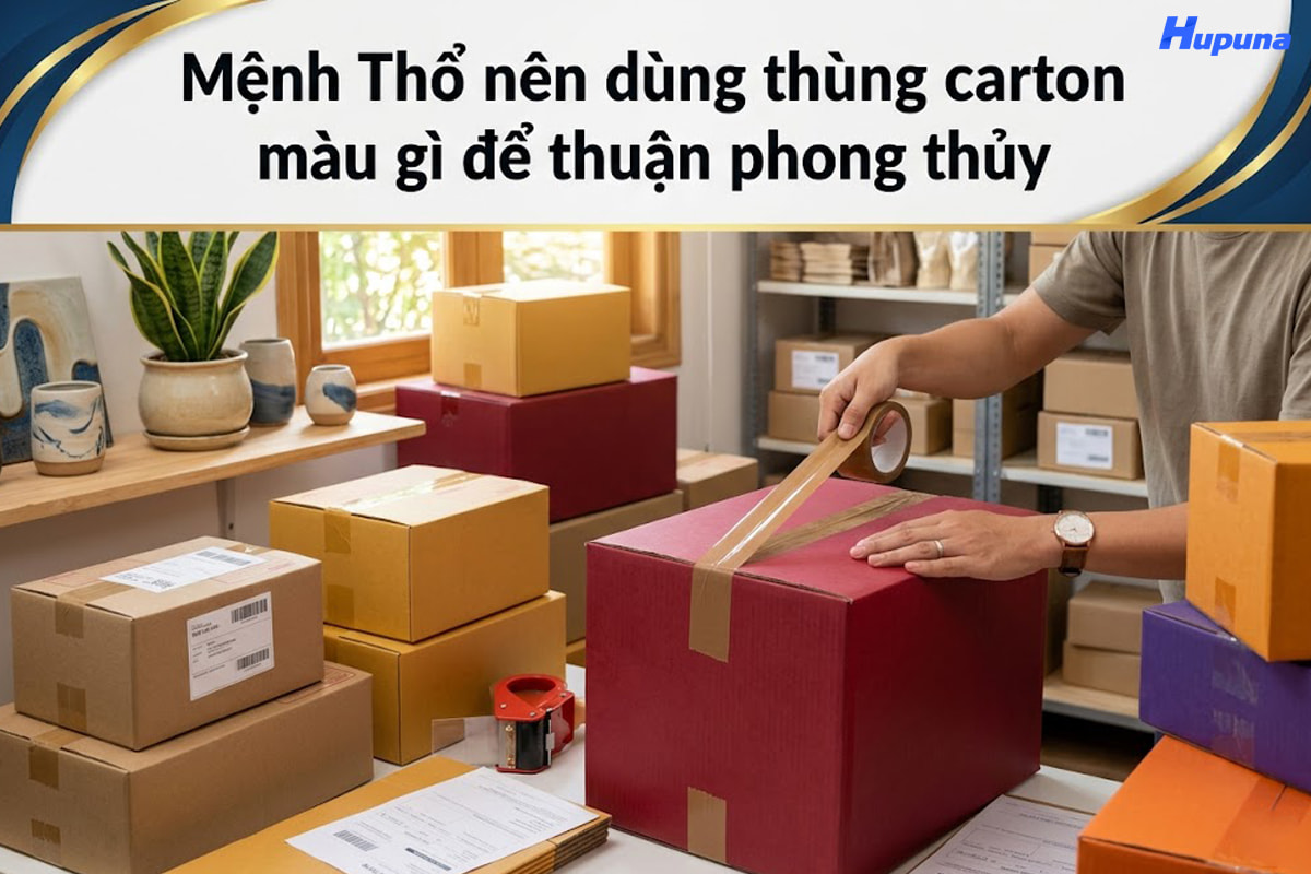 Mệnh Thổ nên dùng thùng carton màu gì để thuận phong thủy