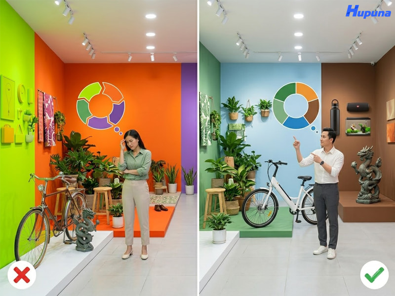 Những lưu ý quan trọng khi sử dụng màu tương hợp
