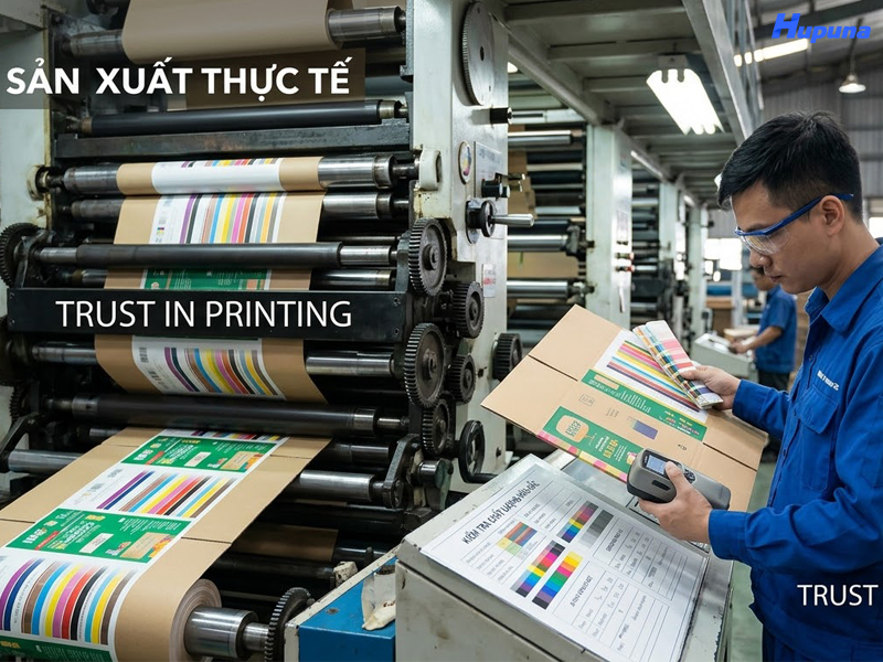 Sản xuất hộp carton theo yêu cầu, chuẩn màu phong thủy tại Hupuna