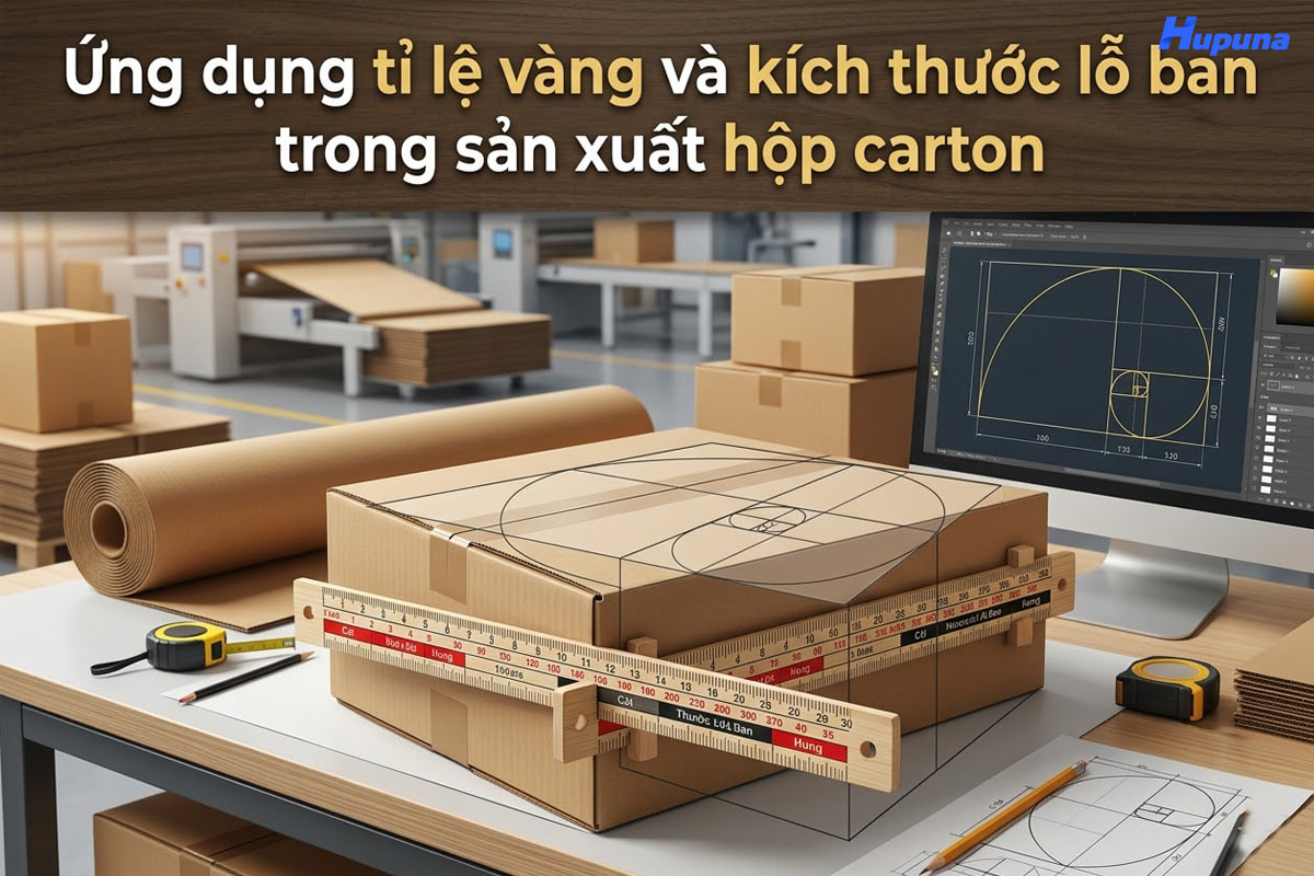 Ứng dụng tỉ lệ vàng và kích thước lỗ ban trong sản xuất hộp carton