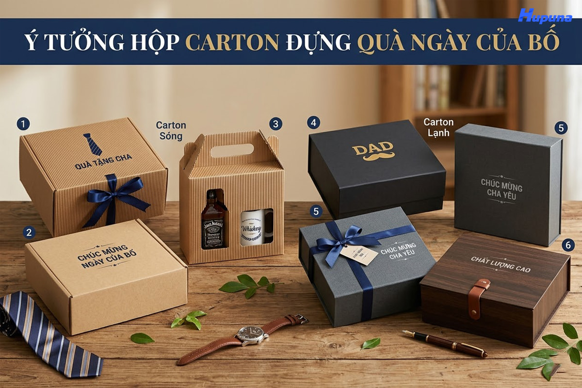 Ý tưởng hộp carton đựng quà ngày của bố