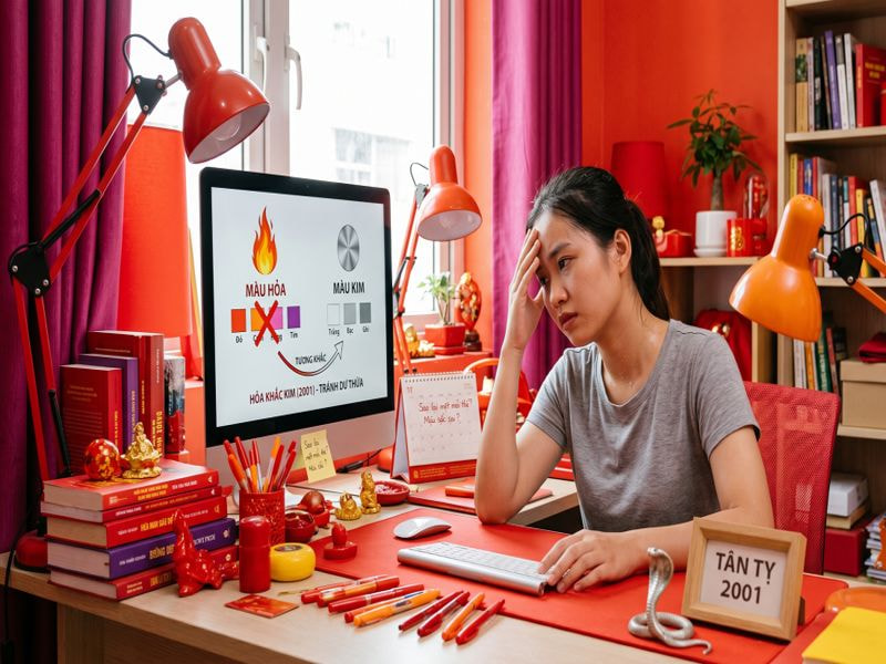 2001 không nên sử dụng quá nhiều màu thuộc hành Hỏa