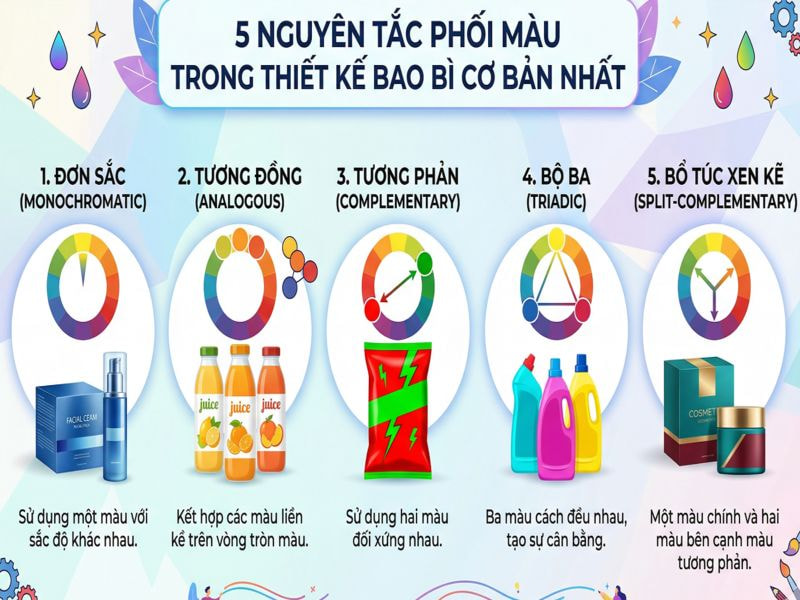 5 nguyên tắc phối màu sắc trong thiết kế bao bì cơ bản nhất