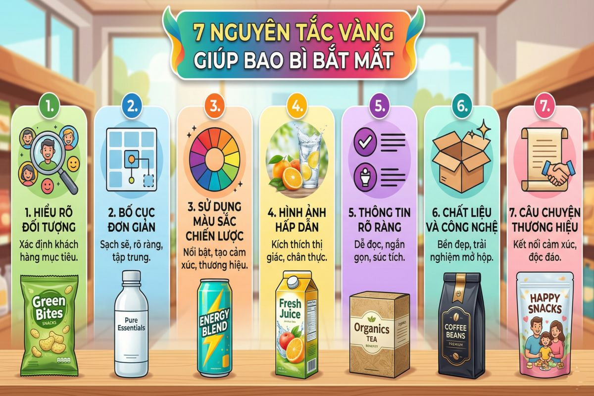 7 nguyên tắc thiết kế bao bì bắt mắt và chuyên nghiệp