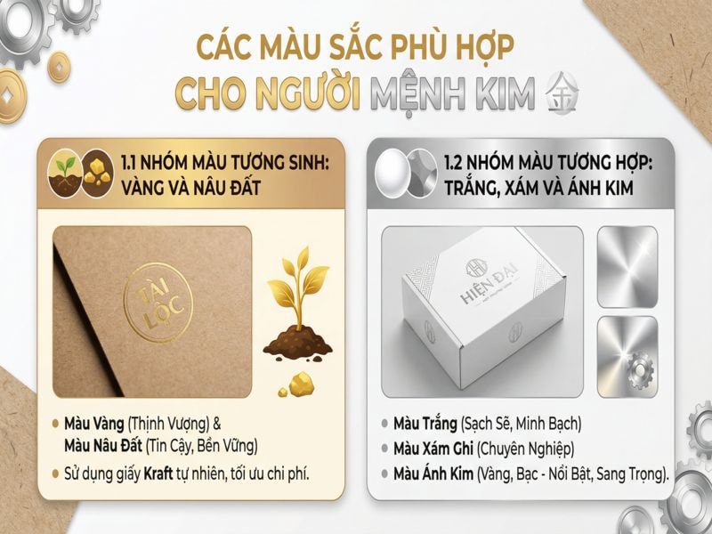 Các màu sắc phù hợp cho người mệnh Kim