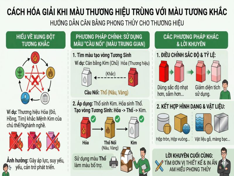Cách hóa giải khi màu thương hiệu trùng với màu tương khắc