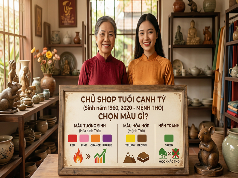 Chủ shop tuổi Canh Tý (Sinh năm 1960, 2020 - Mệnh Thổ)
