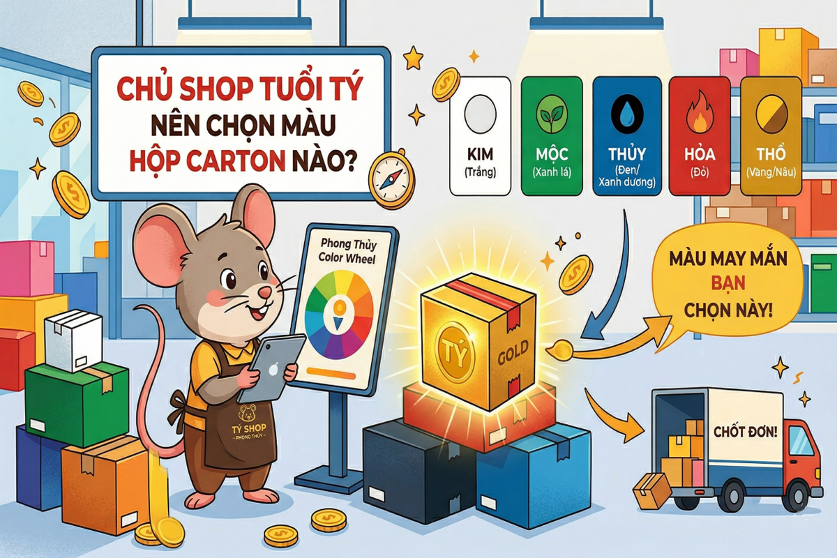 Chủ shop tuổi Tý nên chọn màu hộp carton nào