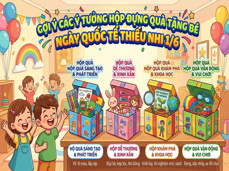Gợi ý các ý tưởng hộp đựng quà tặng bé ngày quốc tế thiếu nhi 1-6