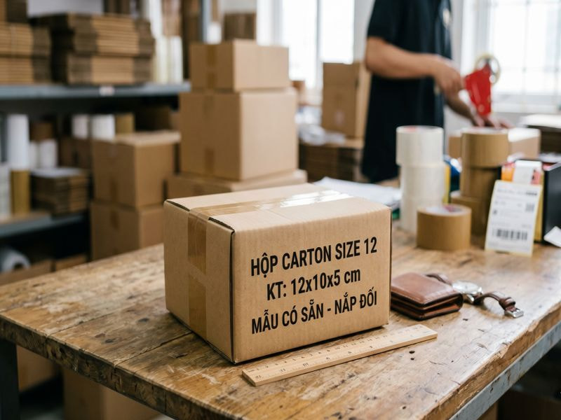 Hộp carton nắp đối size12x10x5 cm