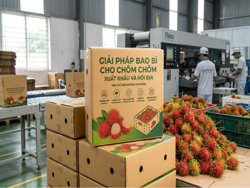 Hupuna Giải pháp bao bì chuyên biệt cho chôm chôm xuất khẩu và nội địa