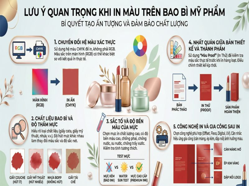 Lưu ý quan trọng khi in màu trên bao bì mỹ phẩm