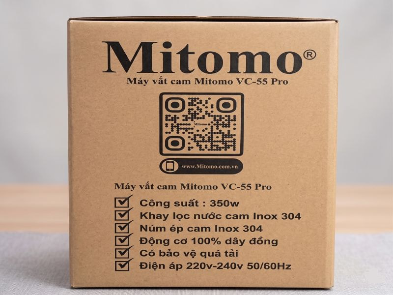 Mặt in thông số hộp carton đựng máy vắt cam của Hupuna