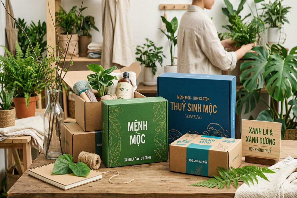 Mệnh Mộc nên in hộp carton màu gì?
