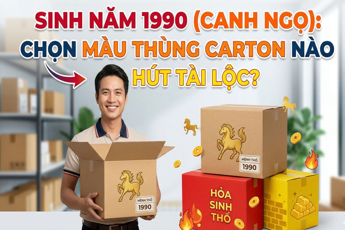 Người sinh năm 1990 nên dùng màu thùng carton nào?