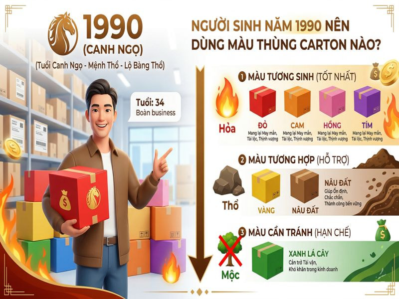 Nhóm màu sắc mang lại lợi ích kinh doanh tốt nhất cho tuổi Canh Ngọ